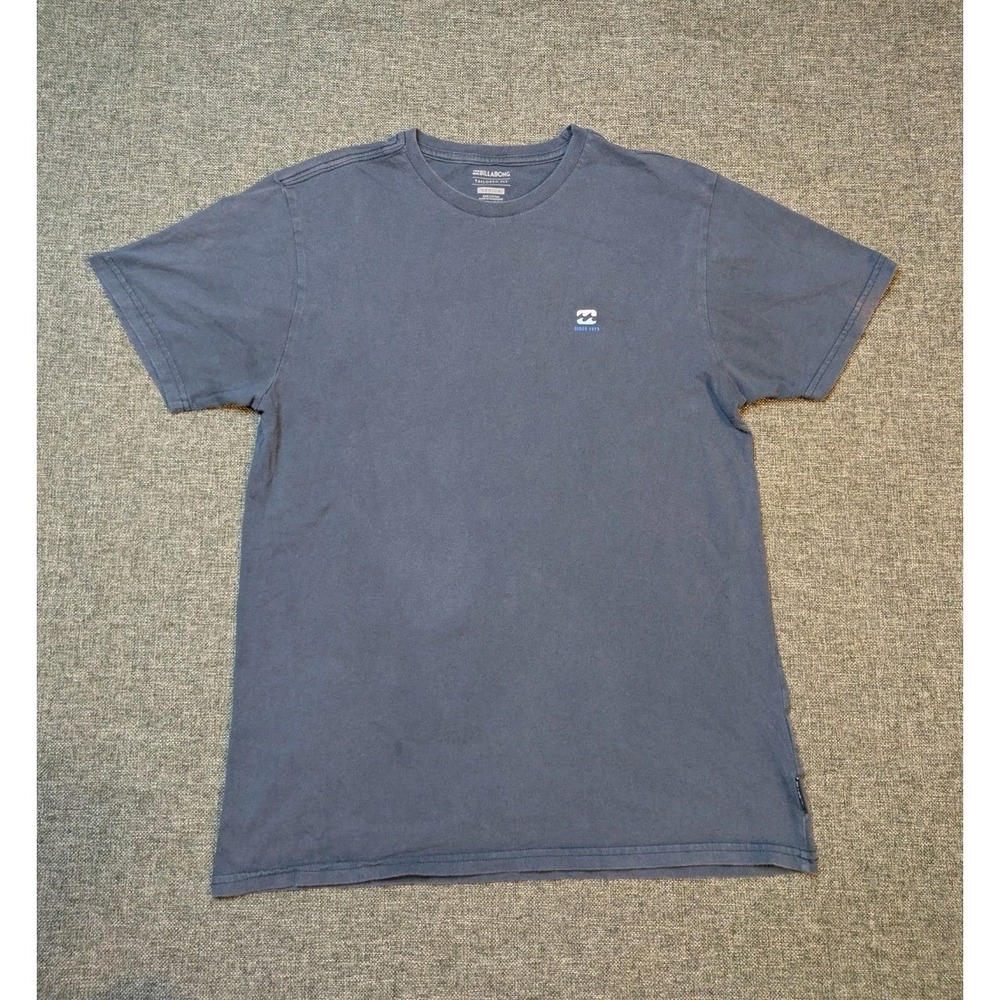 Billabong Graphic logo T Shirt Logo Short Sleeve Crew Neck Mens Medium Blue Tee